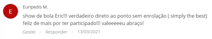Print real de depoimento de aluno 12