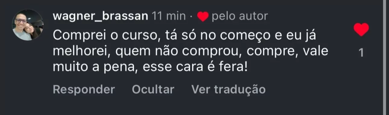 Print real de depoimento de aluno 6